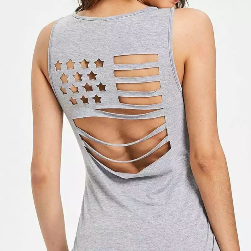 💕HP💕 American Flag Cut Out Tank
